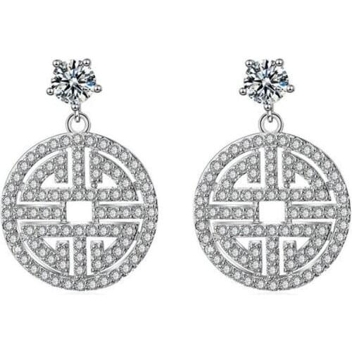 S925 Silver Korean Fashion Exaggerated Metal Large Circle Atmospheric Multilayer Retro Boho Hollow Earrings Jewelry for Women