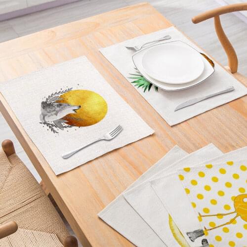 Placemats for Table Animal Fruit Pattern Printed Waterproof Coaster Tableware Mat Simple Home Dinning Party Decor 32*42cm 1pc