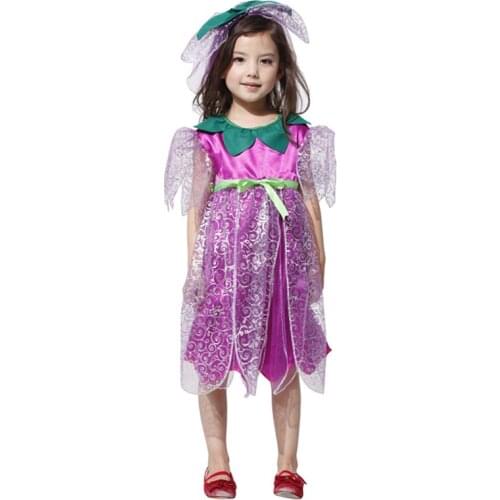 SHICAI Violet Fairy Costume Christmas Party Dress Up Items Halloween Fancy cosplay Dress child costume Free Shipping