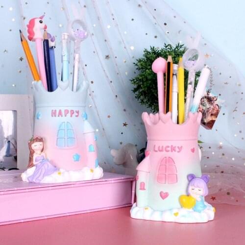 Cute Unicorn Pen Holder Girl Bedroom Cute Storage Box Student Children Multi-function Storage Box Desktop Decoration Ornaments