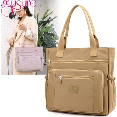Gusure Womens Nylon Single Shoulder Bag Large Capacity Handbag Casual Travel Messenger Bag Female Multi-pocket Shopper Totes
