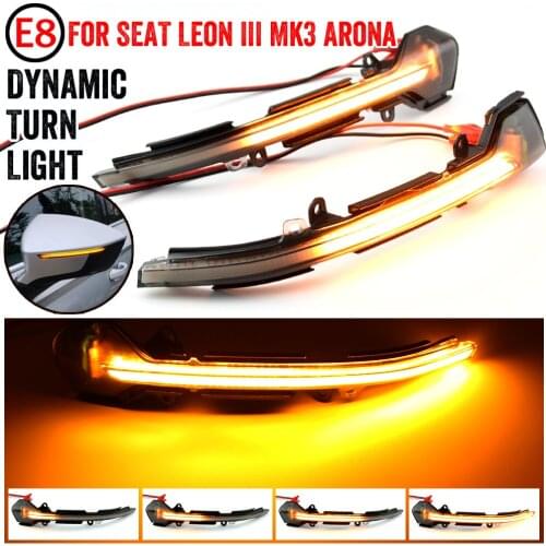 For SEAT Leon III Mk3 5F 13-19 Ibiza KJ Mk5 V Arona 17-19 LED Dynamic Turn Signal Blinker Sequential Side Mirror Indicator Light