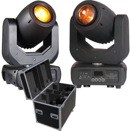 2 pcs led moving spot 150w LED moving head dmx gobo light beam wash party lights dj disco stage lighting with flightcase packing