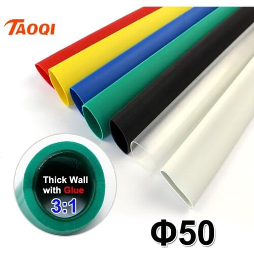 1.22meter/lot Heat Shrink Tube 50mm Adhesive Lined 3:1 ratio Dual Wall Tubing with Glue Waterproof Wrap Wire Cable kit