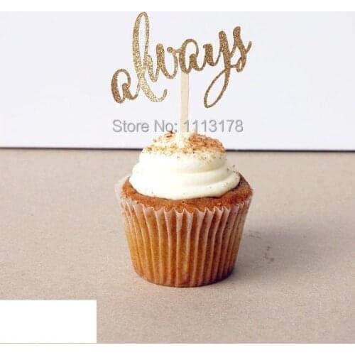 ALWAYS Party Treat Picks / Cupcake Toppers wedding bridal shower birthday party favors