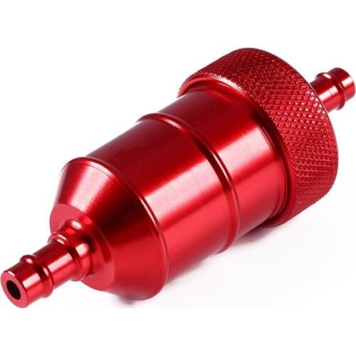 Red Color Universal 6MM 1/4" Petrol Gas Fuel Filter Cleaner For Motorcycle Pit Dirt Bike ATV