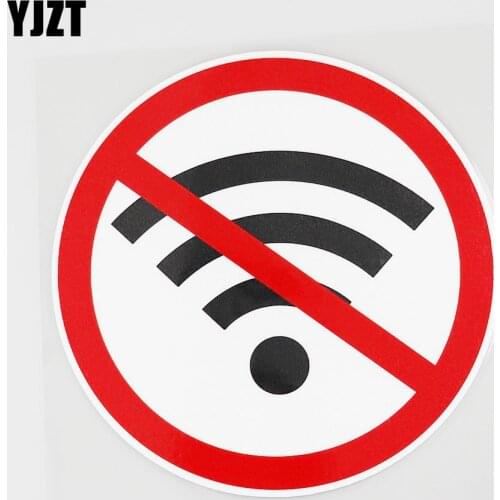 YJZT 12.2CMX12.2CM Prohibition Sign PVC Decal Wireless Network Car Sticker Graphical 11B-0170