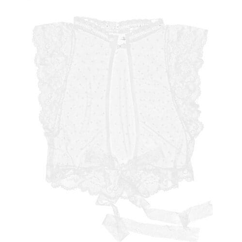 Womens Soft Mesh See Through Sheer Sexy Lingerie Floral Lace Top Bralette Cup Unlined Wireless Bra High Neck Open Front Bras top