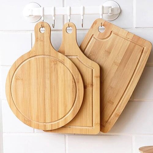 1pcs Wooden Chopping Board Fruit Pizza Bread Plate with Handle Hangable Cutting Board 3 Styles Home kitchen Chopping Blocks