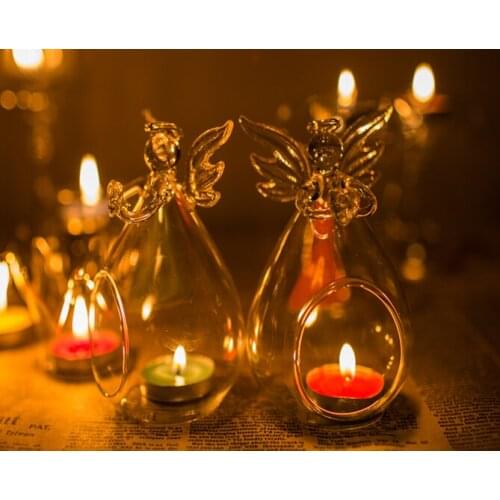 1PC Newest Western-style crystal glass candlestick Wedding angel for dinner and Christmas OJ 2076