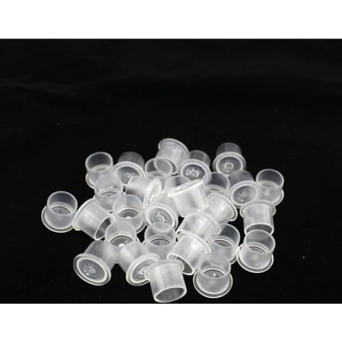 100 PCS 11*10mm Top Hat Style Tattoo Ink Cups White Plastic Disposable Ink Caps For Tattoo Ink