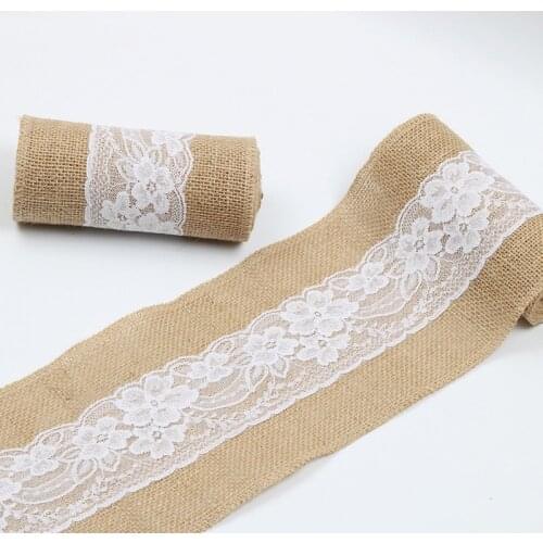 15cm Wide 2.4M Long Jute Lace Burlap Table Ribbon Table Chair Belt Suitable For Wedding Celebration Party Wvent Decoration Event