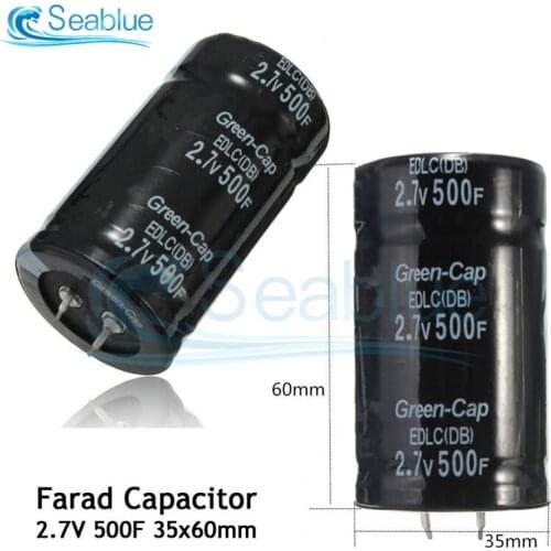2.7V 500F Super Farad Capacitor Through Hole General Purpose 16V83F Two Pins Auto Automobile Capacitor Rectifier Large Capacity
