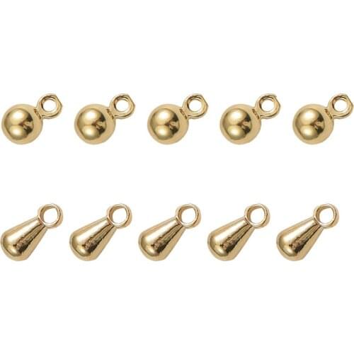 20Pcs Copper Plated 18K Gold Tail Chain Water Drop , For DIY Extender Chain Pendant Jewelry Making Findings Accessories