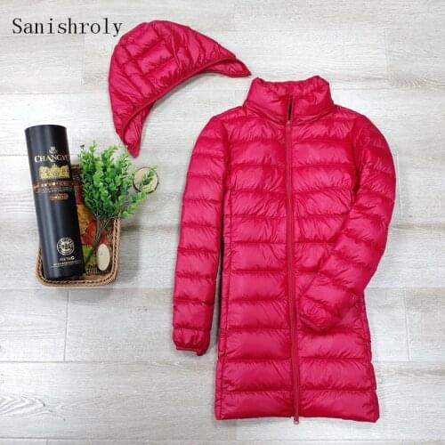 2021 Autumn Winter Womens Down Jackets Long Ultra Light Thin Casual Coat Puffer Jacket Slim Remove Hooded Parka Plus Size 5XL