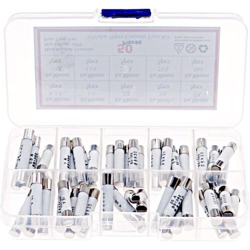 50pcs 5pcs Each Value 6mm x 30mm 250V Fast Blow Ceramic Fuse Assortment Kit 0.5A 1A 2A 3A 5A 10A 15A 20A 25A 30A