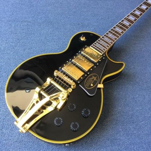 OEM 6-string electric guitar, Rosewood fingerboard Yellow binding , black 3-piece pickup with tremolo system , free delivery