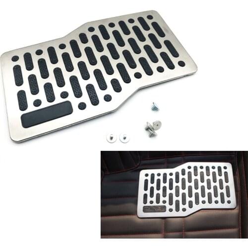 Car Floor Heel Plate Pedal Carpet Pad Stainless Steel Non-slip Foot Rest Mat
