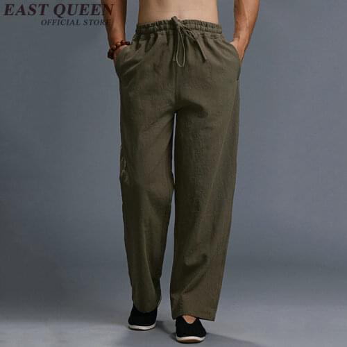 Mens lightweight summer pants cotton linen pants men kung fu pants summer mens thin casual loose trousers AA2515 YQ