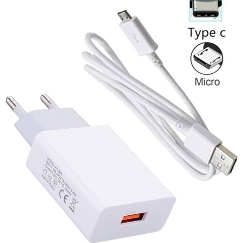 Fast Charging Wall Travel Charger With USB Cable for BlackBerry Key2 LE Evolve X Motion DTEK 50 60 Z10 Z30 Priv Keyone Leap Q10