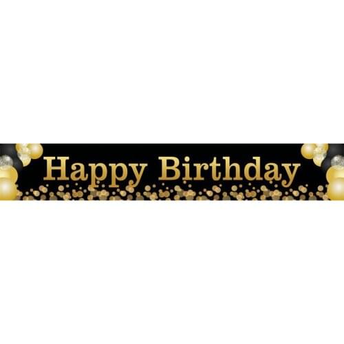 Black Background Holiday Party Supplies Photography Decoration Golden Balloons Happy Birthday Banner Couplets Garden Railing