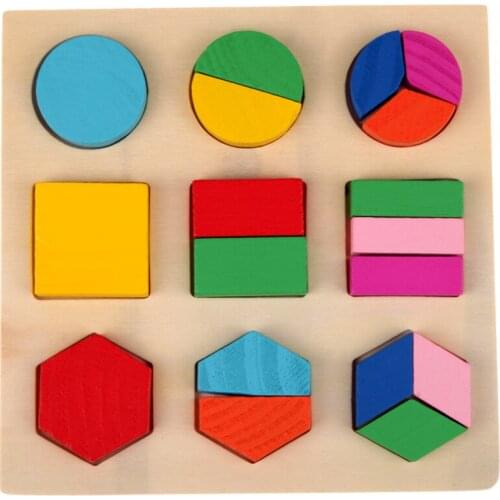Kids Baby Wooden Learning Geometry Educational Toys Puzzle Montessori Fun Early Learning Toys For Children Wood Toy Puzzles