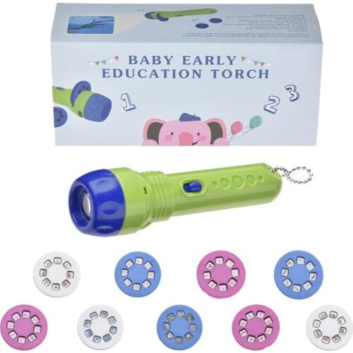 Kids Flashlight Storybook Torch HD Animation Cartoon Early Educational Toy Handed Projector Learning Machine Toys For Children