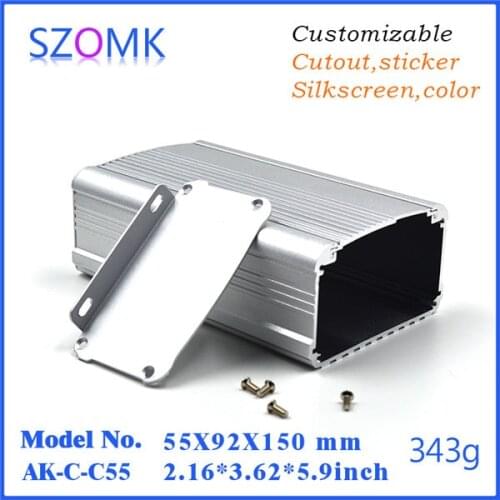 Szomk electronics aluminum distribution enclosure (10 pcs) 55*92*150mm wall mounting amplifier enclosure, aluminum junction box