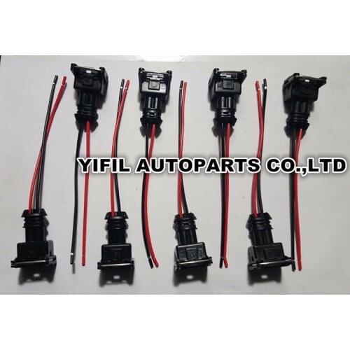 EV1 Fuel Injector Connector Plug With Pigtails Set of 8 For Ford Bosch DSM Siemens Deka