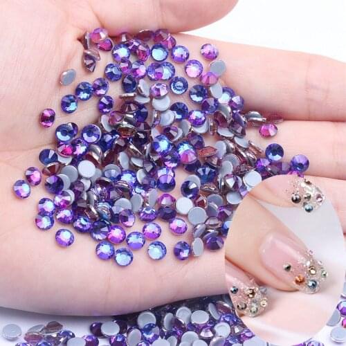 Purple Velvet Color Hotfix Strass Rhinestones With Glue Backing Iron On Glass Diamonds Perfect For Clothing Bags Shoes