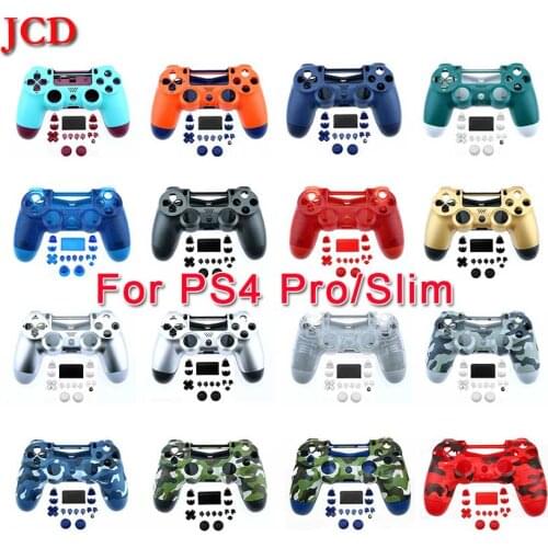 JCD Berry Blue & Sunset Orange Housing Shell Case Cover Button Kits Replacement for PS4 Pro Slim 4.0 JDS 040 Controller