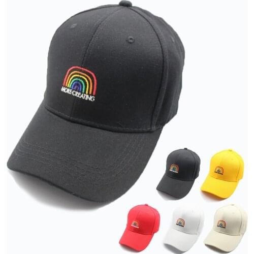 Men Women Baseball Cap Embroidery Rainbow Cotton Kpop Hats Dad Hat Adjustable Hip hop Dancing Sport Golf Snapback Cap