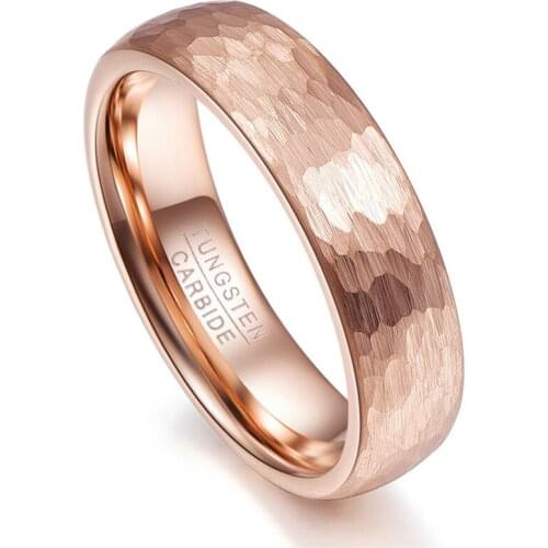 6MM wide rose gold tungsten steel ring Mans Band comfort fit size 5-10 Wedding Rings Couples Jewelry
