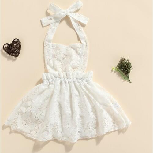 Newborn Halter Romper with Lace Decoration, Exquisite Ruffle Sweet Style Princess Summer Clothing