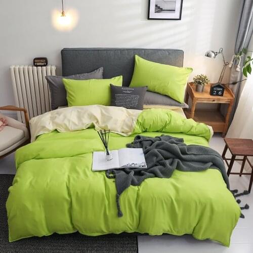 Double Effects Color Blanket Cover Set Nordic Simple Bedding 3/4 Piece Soft Bedding Set Size 220X240 Queen Dekbed Covers