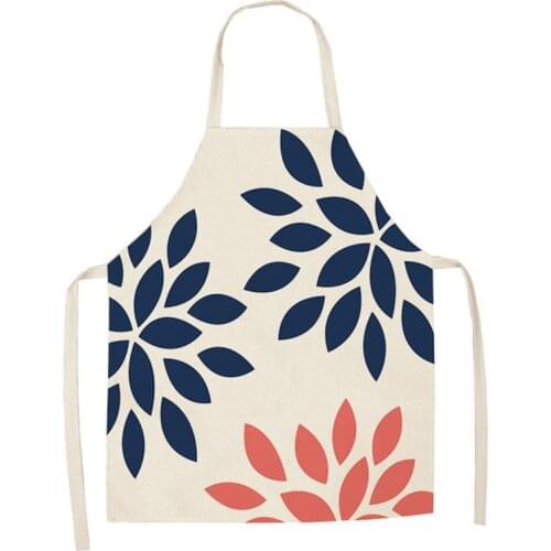 Geometric Pattern Kitchen Aprons for Woman and Man Home Cooking Baking Shop Cleaning Cotton Linen Apron WQ84