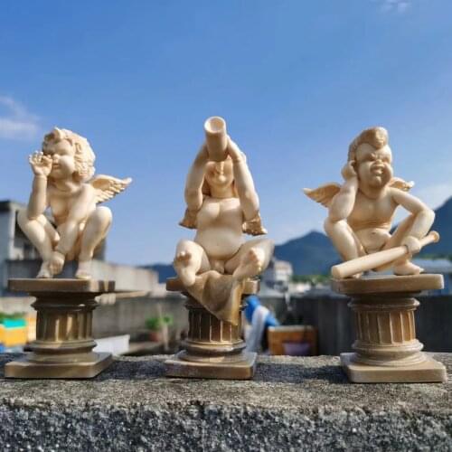 Smokes Drunken Angel Pour The Paint Iron Bucket Angel Original Fake Sculpture Top Street Art Resin Figurine