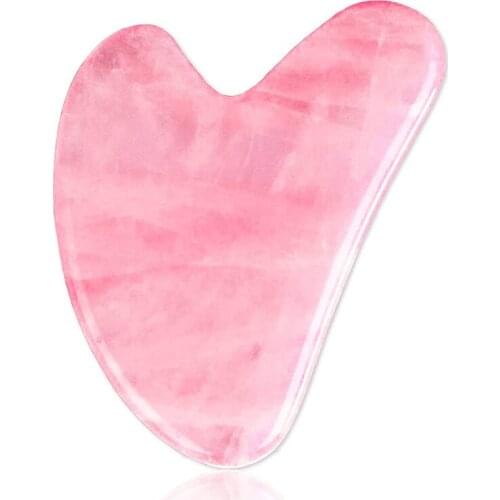 Quartz Gua Sha Scrapping Stone Skin Care Rose Pink Heart Blood Circulation Wrinkle Remove for Body Neck Face Massage