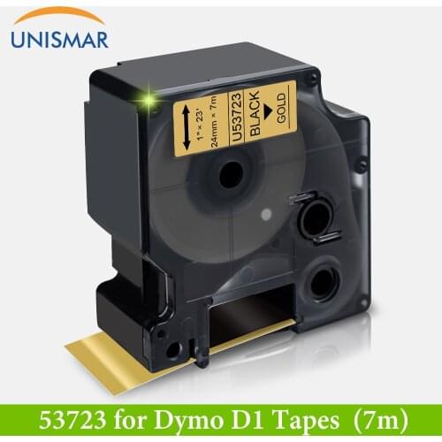 24mm Printer Ribbon for Dymo D1 Label Printer Black on White Gold 53723 53713 Label Tape Home Office Sticker for Dymo Labeller