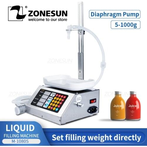 ZONESUN 10-3000ml Small Automatic CNC Liquid Filling Machine 110V-220V Perfume Weighing Filling Machine Milk Drink Filler