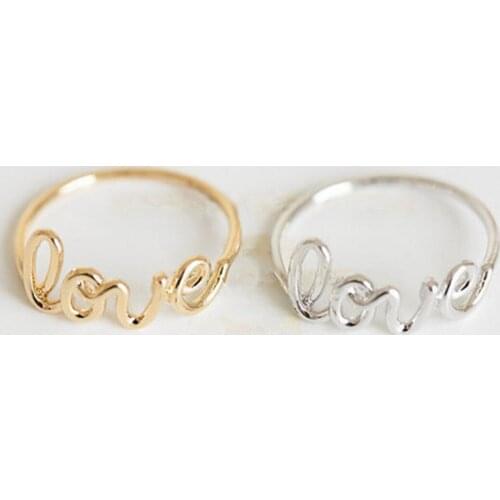 Color Fashion Accessories Love Letter Ring Finger Ring