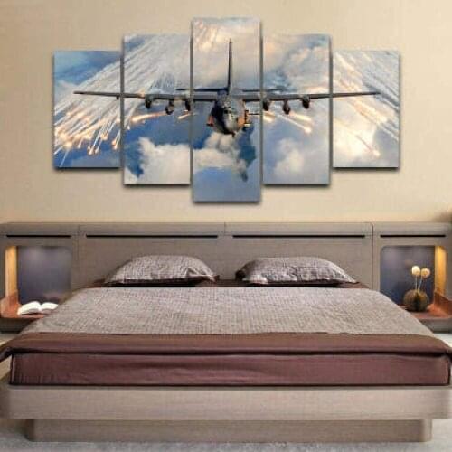Canvas Wall Art 5 Piece Paintings Aircraft Posters Vehicle Modular Pictures Home Decor Modern Living Room Decoration Prints