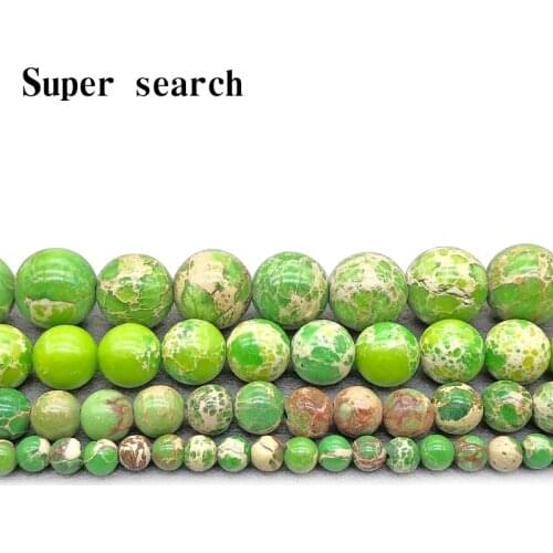 Wholesale Fashion Natural Jewelry Green The emperor stone Loose Stone Jewelry Beads 4/6/8/10/12mm DIY Bracelet Necklace