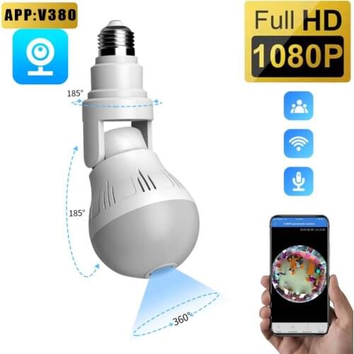 360° Wifi Panorama Camera 1080P Security Panoramic E27 Bulb CCTV Video Wireless IP Camera Surveillance HD Night Vision Camera
