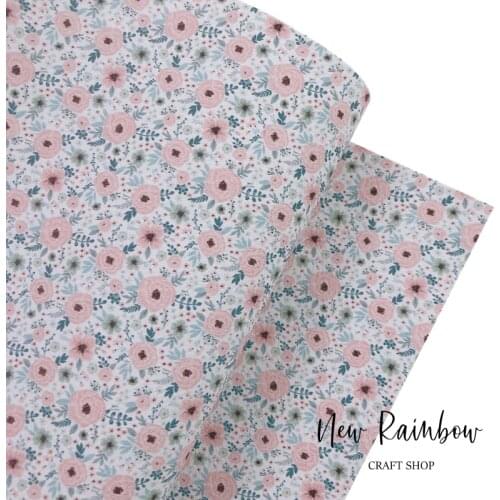 New Rainbow 30x138cm/Roll Vintage Style Summer Cute Floral Faux DIY Craft Leather Perfect for Baby Shoes, Hair Bows, Purses