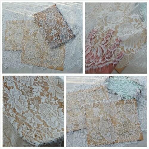 Wide 44cm Double-sided Retro Hollow Eyelash Lace Dress Long Stitching Material Wedding veil Accessories