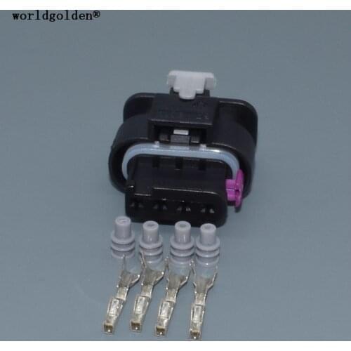 Worldgolden 4pin 1.2mm for Audi A4 A4L A6L A8 Q7 3.0 T intake pressure sensor plug 4F0973704