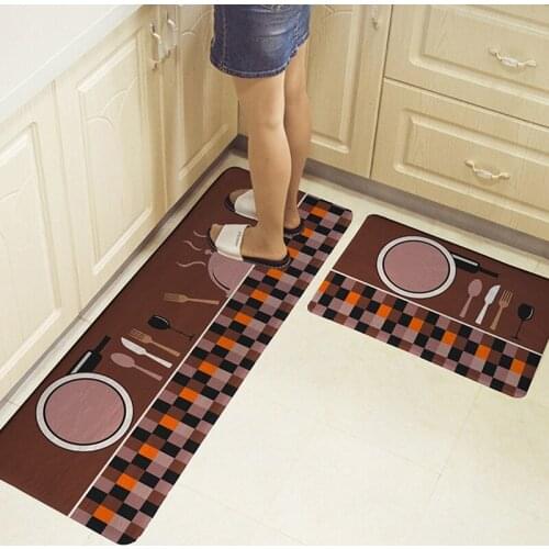 Modern Long Kitchen Mat Entrance Doormat Bathroom Kitchen Carpet Non-slip Floor Mat Water Absorption Rug Bath Mat Toilet Rug