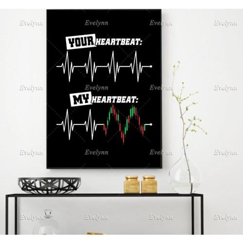 Modern Inspirational Motivational Print Poster Floating Frame Home Decor Trader Heartbeat Quotes Wall Art Canvas Painting Office