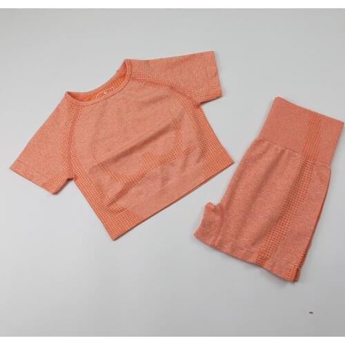 Sport Set Women Gym Yoga Set Workout Fitness Clothing Crop Top High Waist Leggings Seamless Yoga Shorts Sport Outfit Female Suit